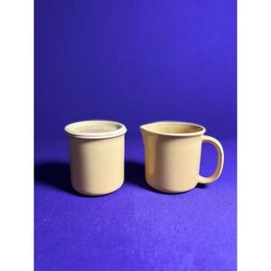 Vintage Crown Corning Japan Yellow Creamer‎ & Covered Sugar Bowl Set MCM
